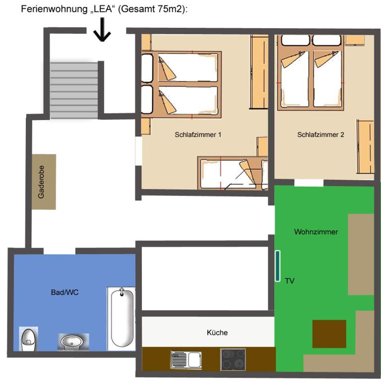 Appartement Lara & Lea - Apartamento Semienterrado de 2 dormitorios - 3