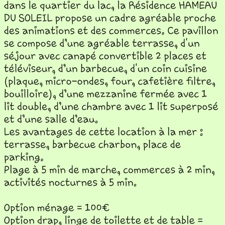 Pavillon proche plage ~ Hameau du Soleil - Maison 2 Chambres - 30