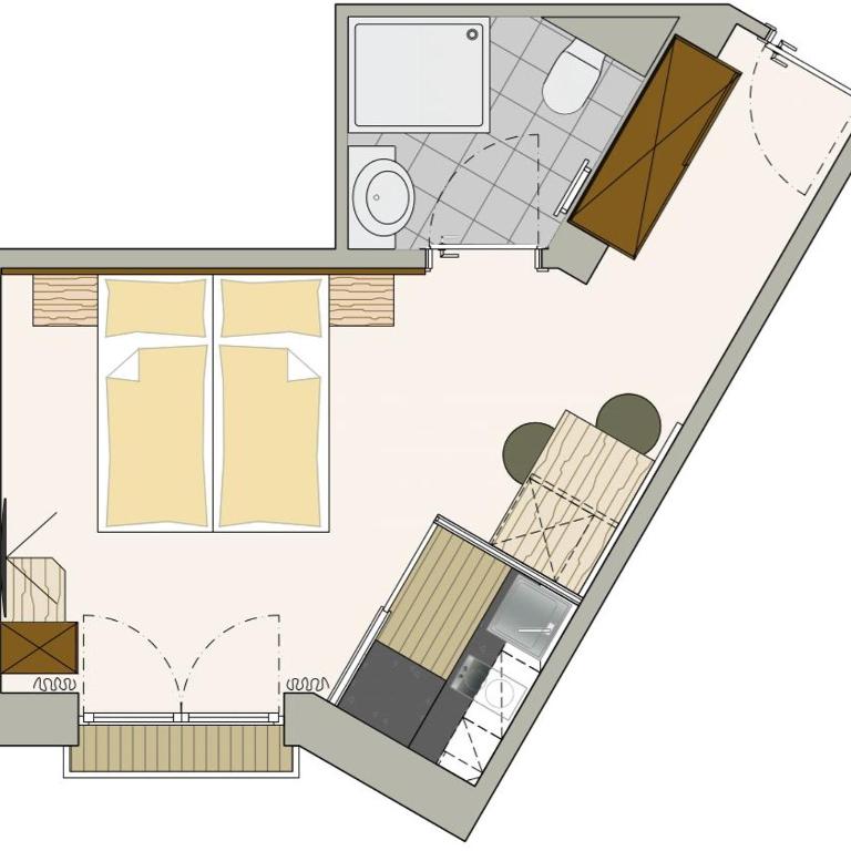 Residenz Allegra - Apartment mit 1 Schlafzimmer - 11