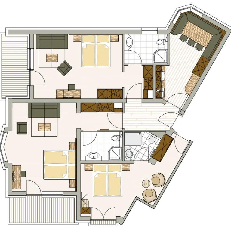 Residenz Allegra - Apartment mit 3 Schlafzimmern - 10