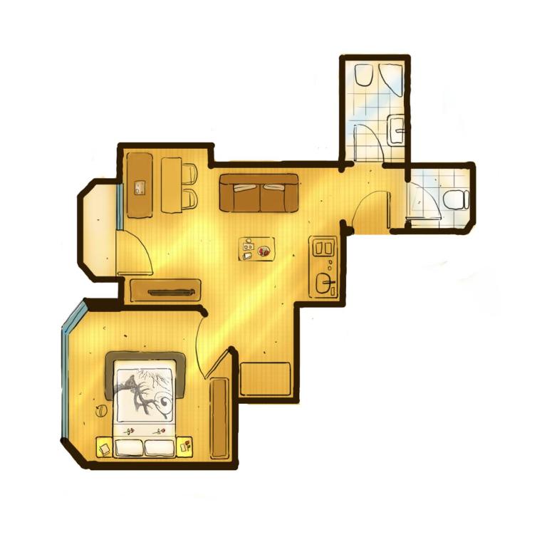 Hotel Central - Apartment mit 2 Zimmern und Balkon - 1