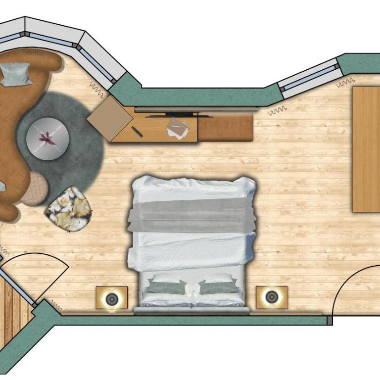 Resort La Ginabelle - Großes Doppelzimmer mit Blick auf das Matterhorn vom Balkon - 3