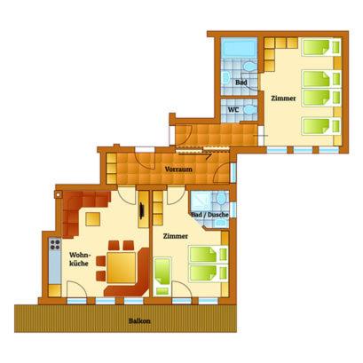 Aparthaus Sonnenhof - Deluxe Apartment mit 2 Schlafzimmern (4 Erwachsene) - 17