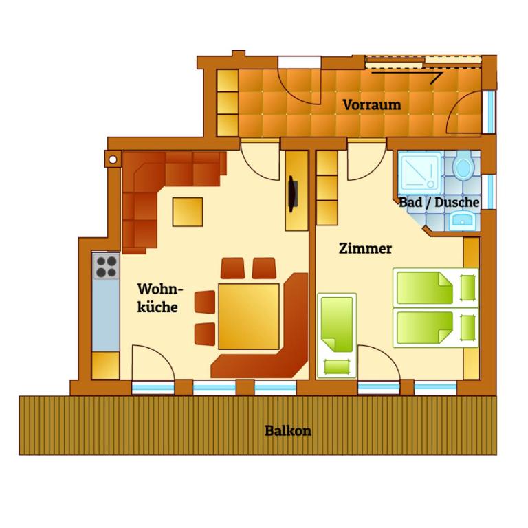 Aparthaus Sonnenhof - Apartment mit 1 Schlafzimmer (2 Erwachsene) - 4