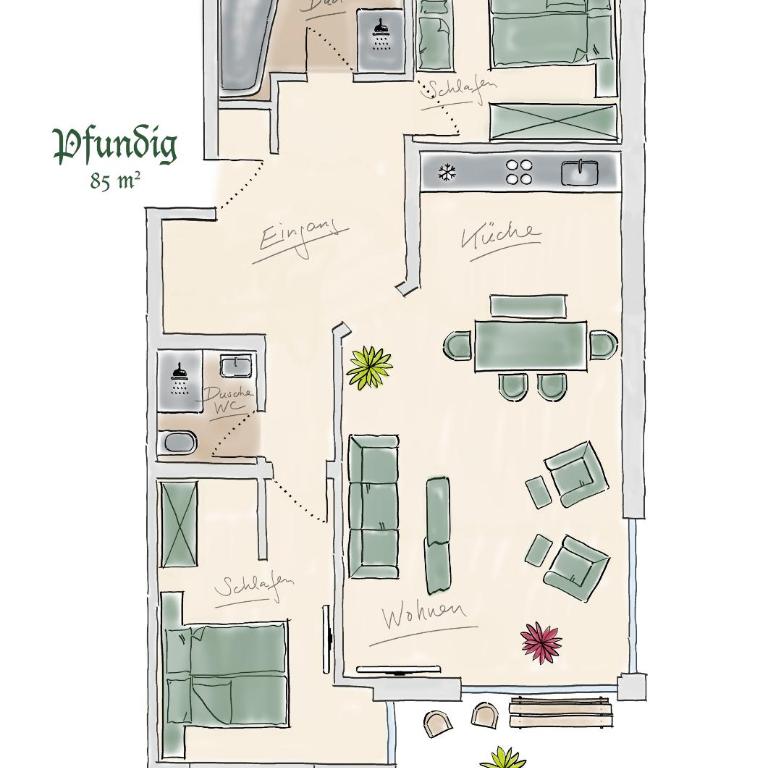 Ferienwohnungen "Zur Wally" - Apartamento de 2 dormitorios - 1