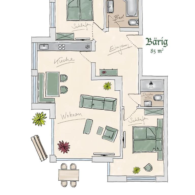 Ferienwohnungen "Zur Wally" - Apartamento de 2 dormitorios - 1
