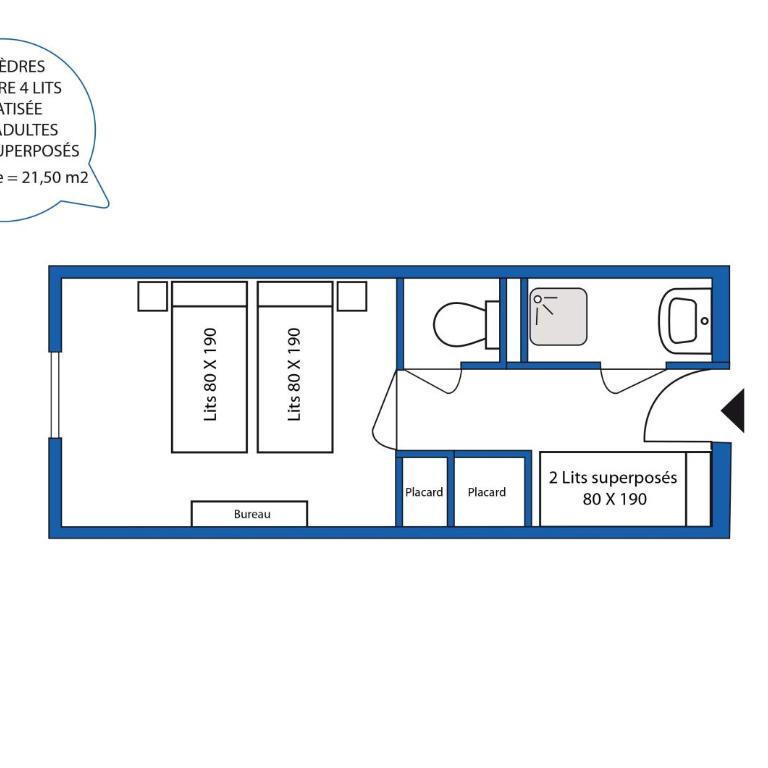 Aec Village Vacances - Les Cèdres - Chambre Quadruple (2 Adultes + 2 Enfants) - 4
