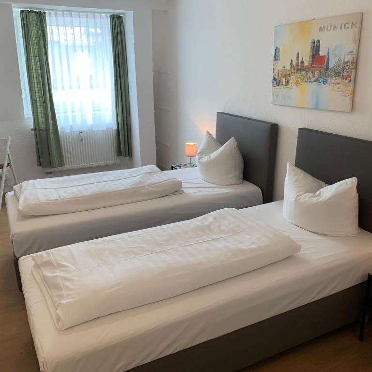 Pension Belo Sono München - Chambre Lits Jumeaux Économique avec Salle de Bains Commune - 5