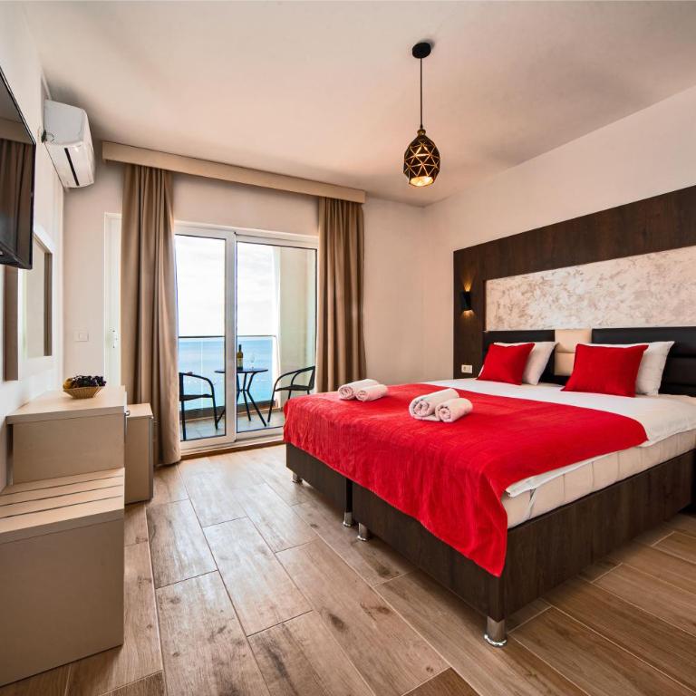David Lux beach rooms - Deluks Soba sa Bračnim Krevetom / Zasebnim Krevetima, Balkonom i Pogledom na More - 8