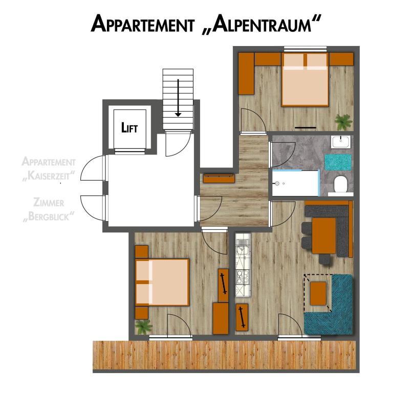 Appartement Pension Auhof - Apartment with Balcony - 5