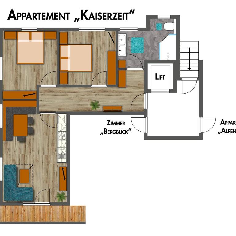 Appartement Pension Auhof - Apartment with Balcony - 5