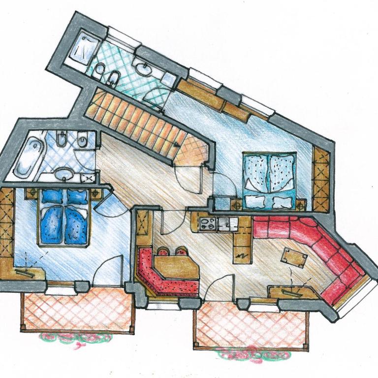 Residence Cesa Ladina - Appartamento con 2 Camere da Letto e Balcone - Mansarda - 2