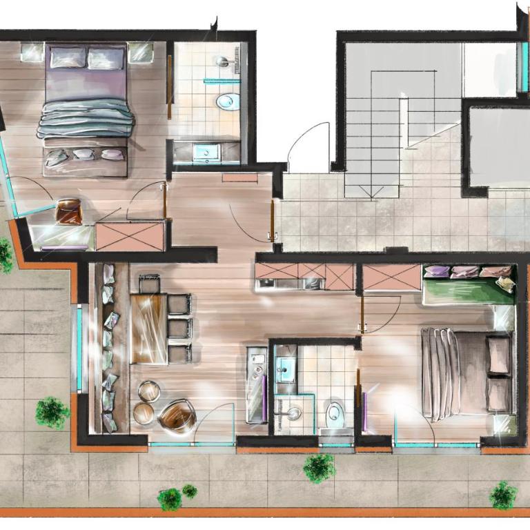 Hotel Apart Piz Mundin - Apartment mit Balkon - 2
