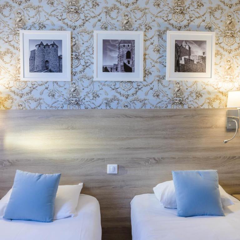 Hôtel l'Aragon à 50m de la cité de Carcassonne - Chambre Lits Jumeaux - 3