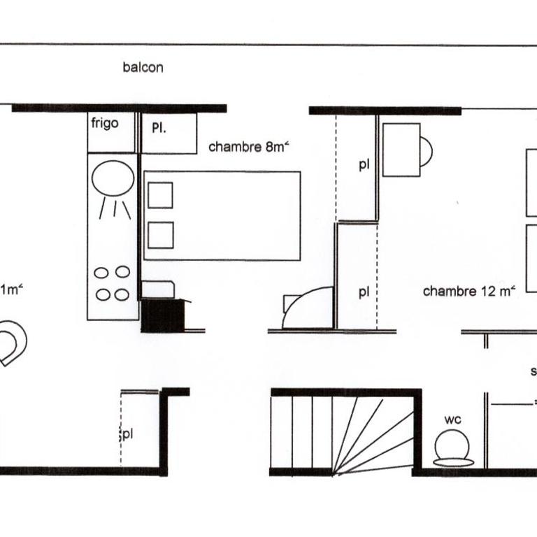 Chalet Monte-Pente - Appartement avec Balcon - 11