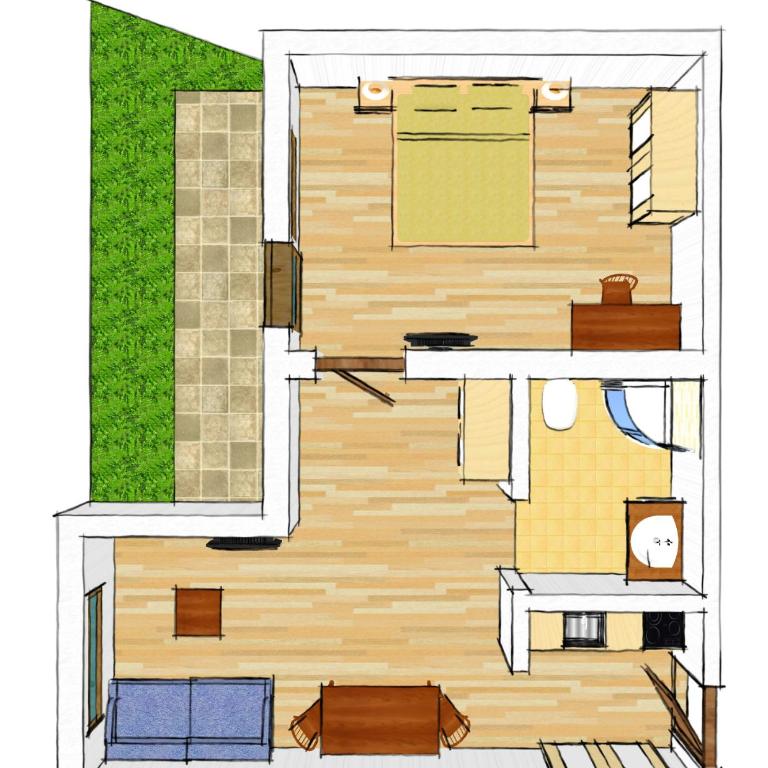 Pension am Rain - Apartment mit 1 Schlafzimmer und Garten - 3