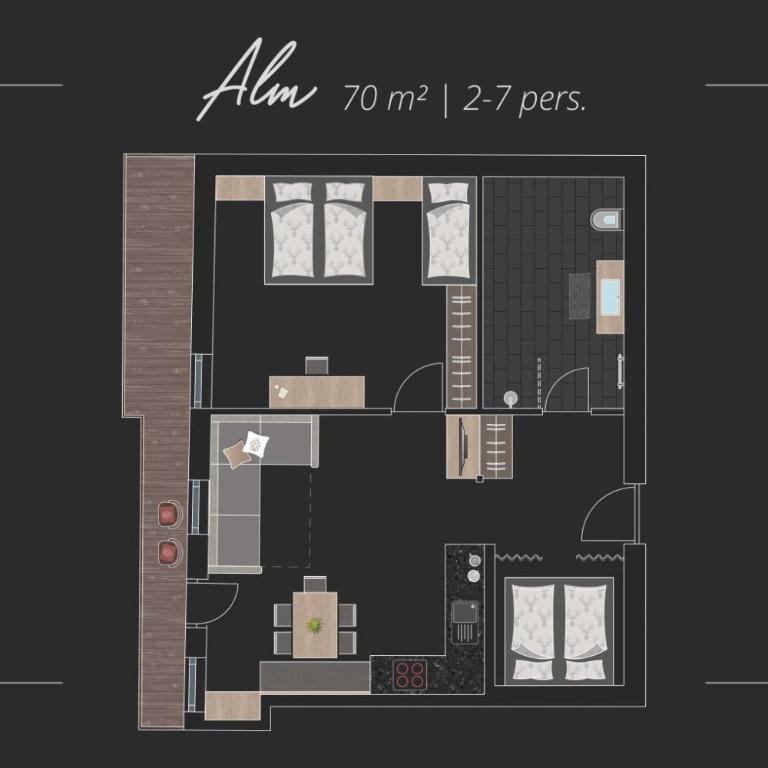 Tischlerhof Alpine Living - Appartamento con 2 Camere da Letto e Balcone - 7