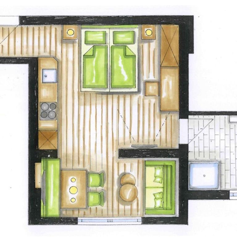 MAXAlpin Appartements - Studio mit Kingsize-Bett und Schlafsofa - 1