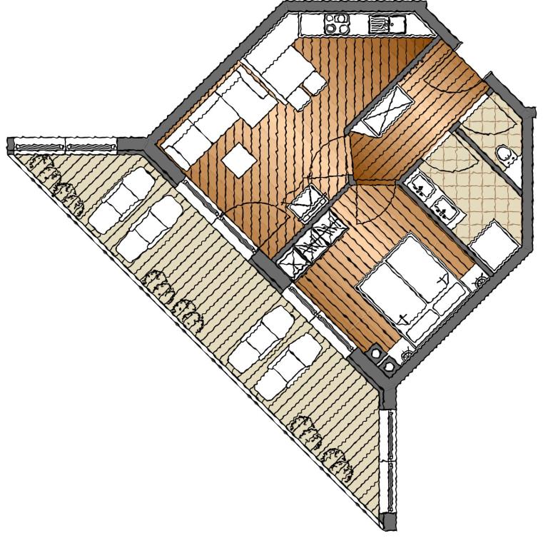 Biohotel Castello Königsleiten - Ferienwohnung mit 1 Schlafzimmer, Balkon und Bergblick - 2