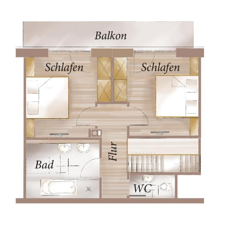 Ferienwohnungen im Rosengarten inkl. Chiemgaukarte - Apartment mit 2 Schlafzimmern - 18
