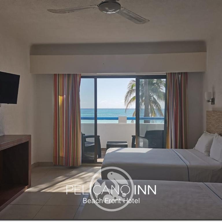 Pelicano Inn Playa del Carmen - Beachfront Hotel - Deluxe Double Room with Two Double Beds - Oceanfront - 3