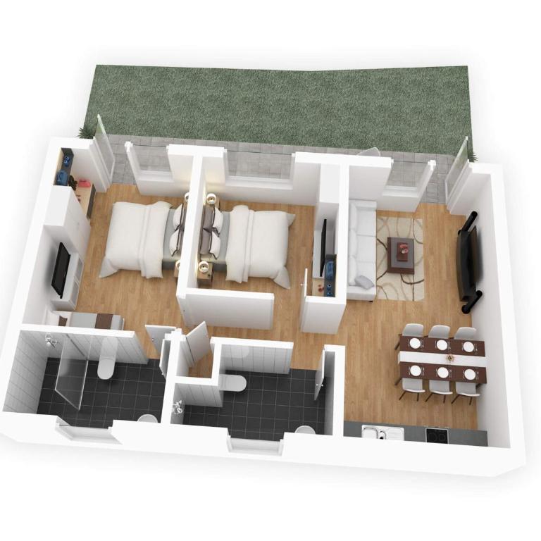 Freiraum Appartements - Apartment mit 2 Schlafzimmern und Terrasse - 14