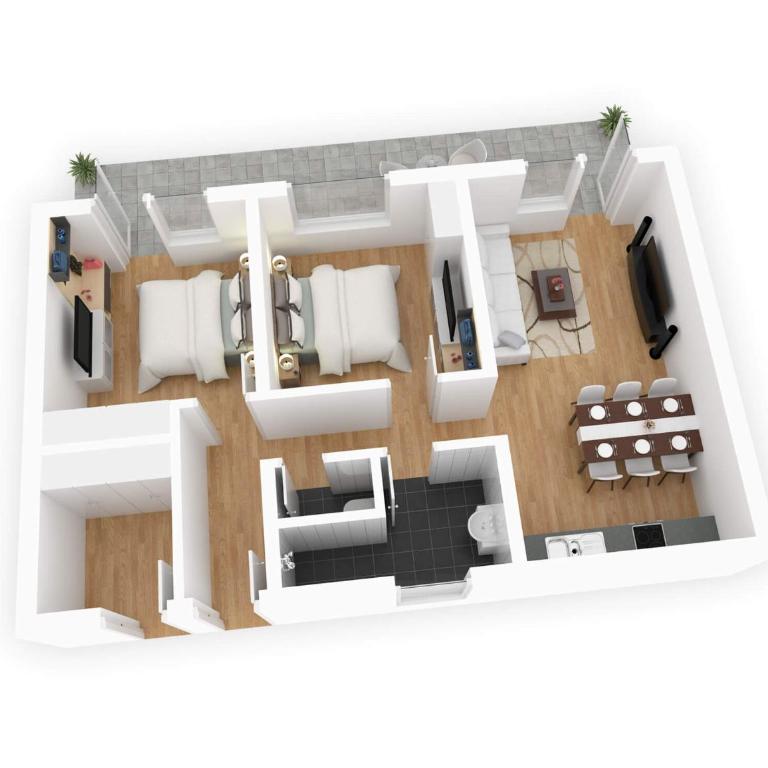 Freiraum Appartements - Apartment mit 2 Schlafzimmern und Balkon - 14