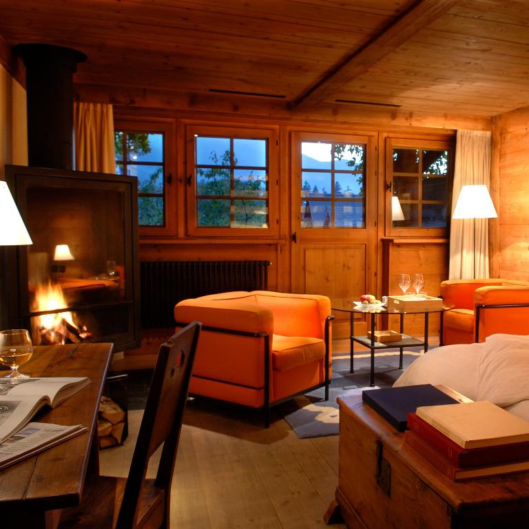 Le Hameau Albert 1er - Relais & Châteaux - Chambre Double ou Lits Jumeaux de Luxe avec Cheminée - La Ferme - 1