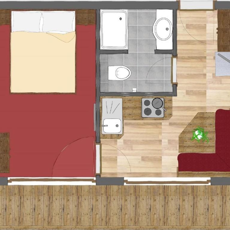 Gästehaus Hochmuth - Apartment mit 1 Schlafzimmer und Balkon - 4