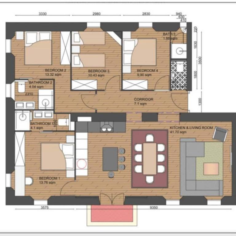 Beautiful Modern 4 Bedroom Apartment in Contemporary Villa with AC Balcony and Free Parking - Appartement - Vue sur Jardin - 18