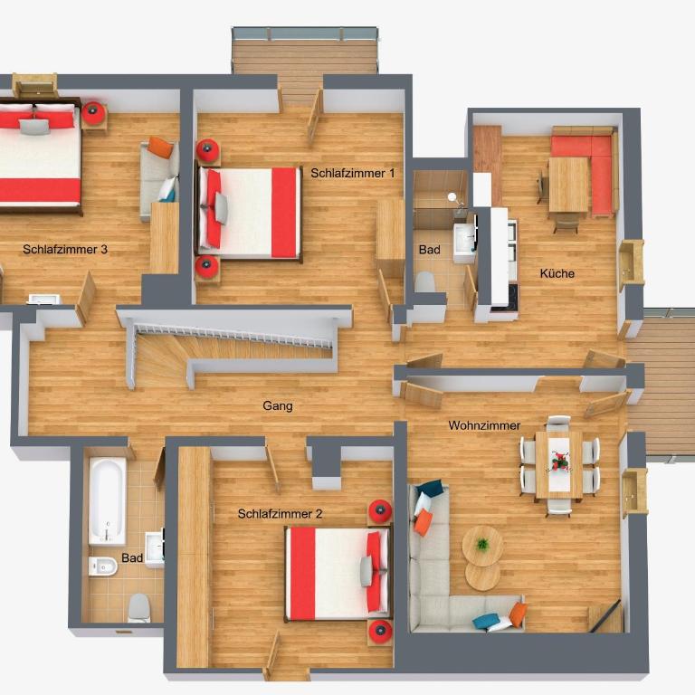 Das Wetterstein - Apartment mit 3 Schlafzimmern und Balkon - 51