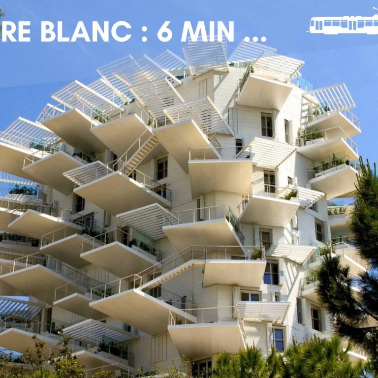 NOUVEAU - Jungle Montpeul - Clim - Wifi fibre - Netflix - 5' du centre et gare - Parking - Loggia - 15' des plages - Two-Bedroom Apartment - 30