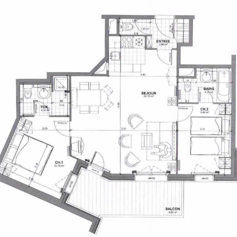 Spacious ski-in ski-out renovated apartment 4-6 pax, 161 Sources de Marie Arc 1950 - Appartement 2 Chambres - 10