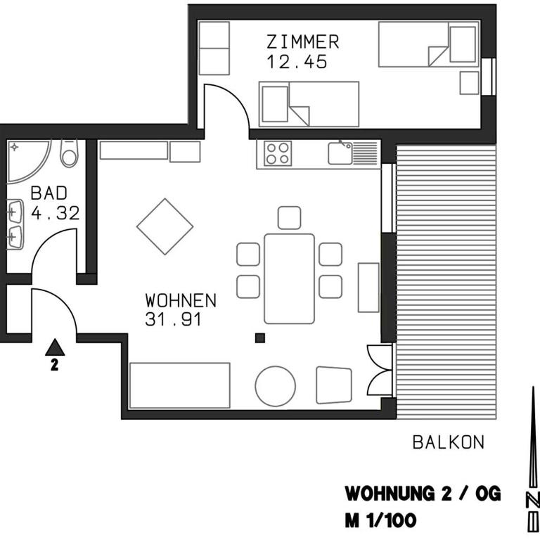 Georg Mayer Haus - Apartment 2 mit 1 Schlafzimmer - 3
