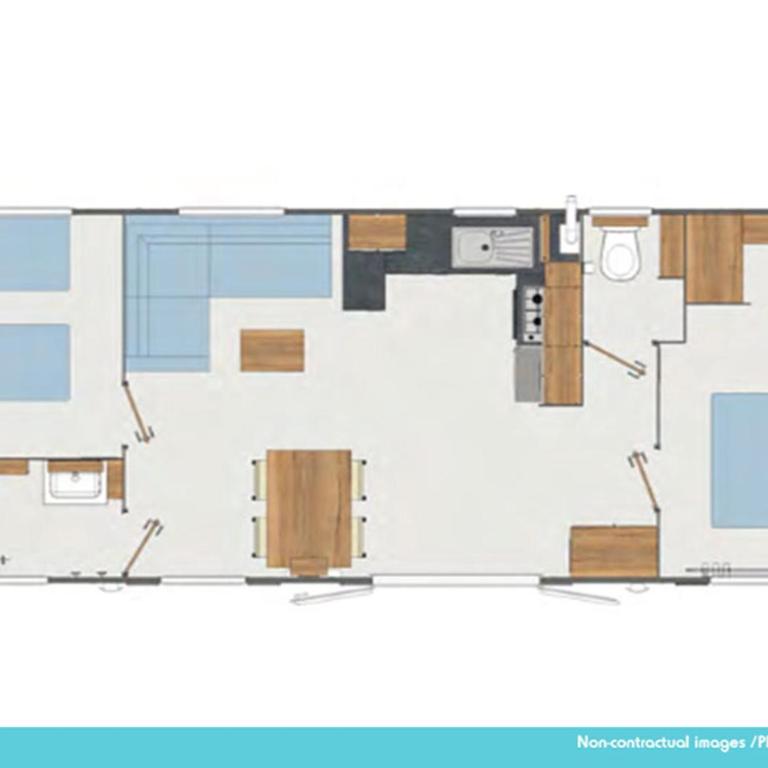 Camping Officiel Siblu Le Bois Dormant - Two-Bedroom Mobile Home 6 people "Bien Etre Signature" withtout Air Conditionning - 7
