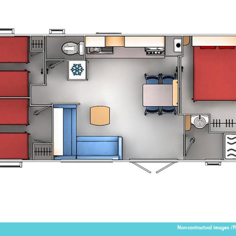 Camping Officiel Siblu le Montourey - Mobile Home 3 Chambres 8 Personnes « Bien-Être Signature » Avec Climatisation - 17