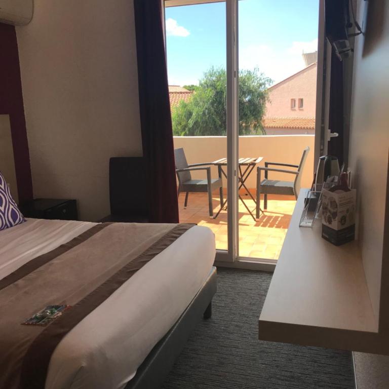Le Regina Hôtel et restaurant Canet-plage - Chambre Double avec Terrasse - 1