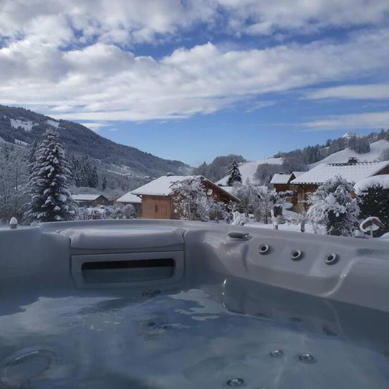 A4 km de Megève très joli studio avec jacuzzi ,vue sur les montagnes au calme - Studio - 32