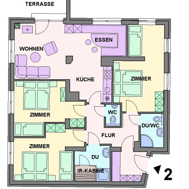 Apartments Fiechtl - Apartment mit 3 Schlafzimmern und Panoramablick - 8