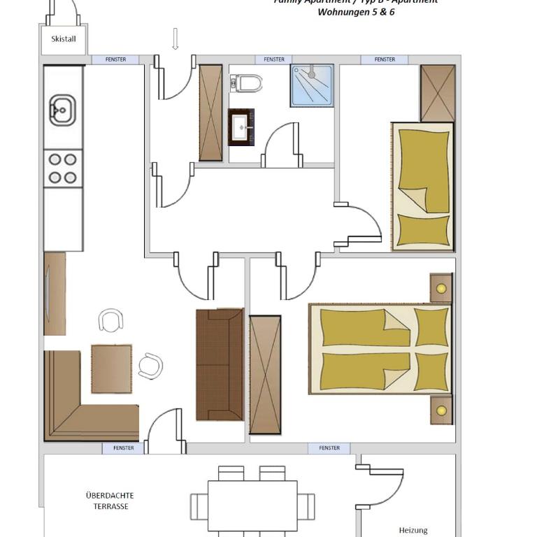 Ferienhäuser Tröster - Familienapartment mit 2 Schlafzimmern und einer Terrasse - 23