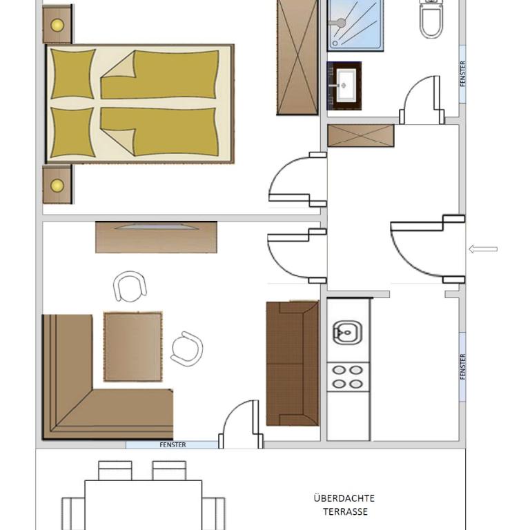 Ferienhäuser Tröster - Apartment mit 1 Schlafzimmer und Terrasse - 13