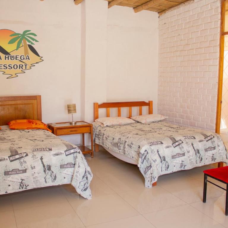 Hospedaje La Huega - Habitación Doble Estándar con 2 camas grandes - 3