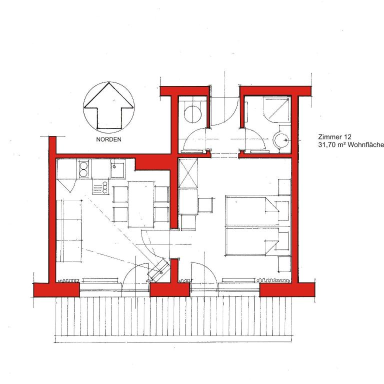 Hotel Garni Brigitte - One-Bedroom Apartment with Balcony - 15