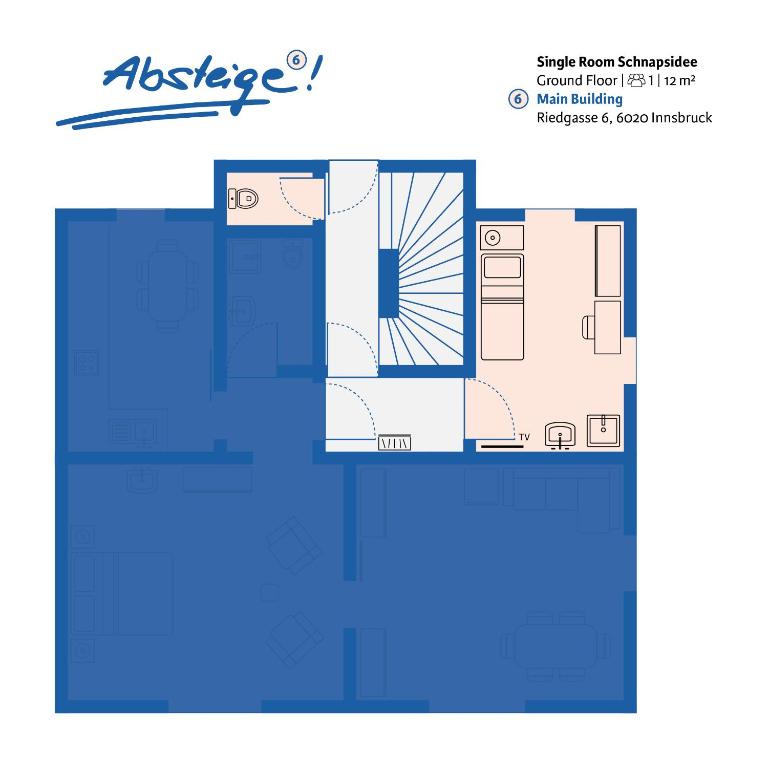 Absteige Innsbruck- Zentrale Ferienapartments - Einzelzimmer mit eigenem WC auf dem Flur - 3