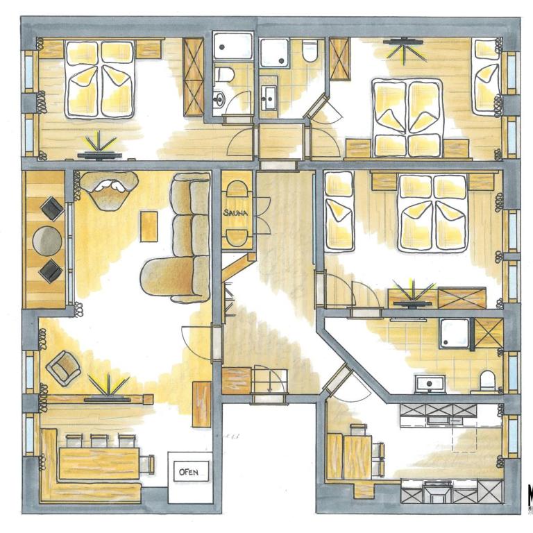 Grittlmühle Chalet Ferienwohnungen - Apartment mit 3 Schlafzimmern - Alpenrose - 3