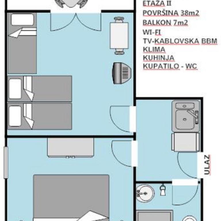 Apartments Djulija - Apartman sa 2 Spavaće Sobe - 6