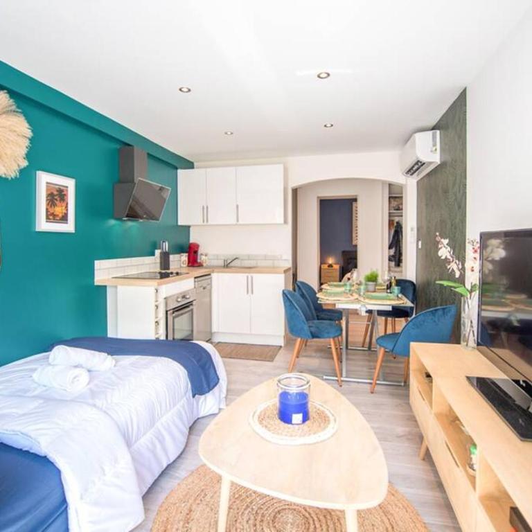 4 couchages Climatisé Direct Plage wifi parking - Appartement 1 Chambre - 4