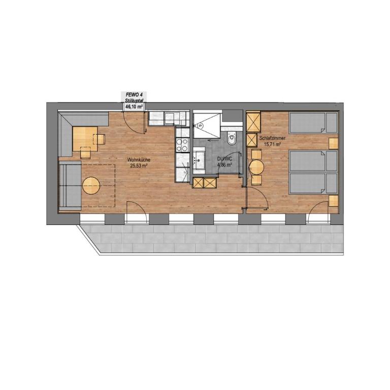 Apartments Rosenhof - Apartment mit 1 Schlafzimmer - 1