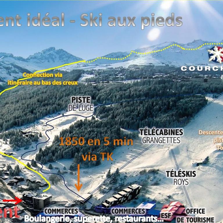 Courchevel 1550 – VERITABLE SKI AUX PIEDS – APPARTEMENT LES TOVETS T2 – 47m2 – 4P - Appartement 1 Chambre - 2