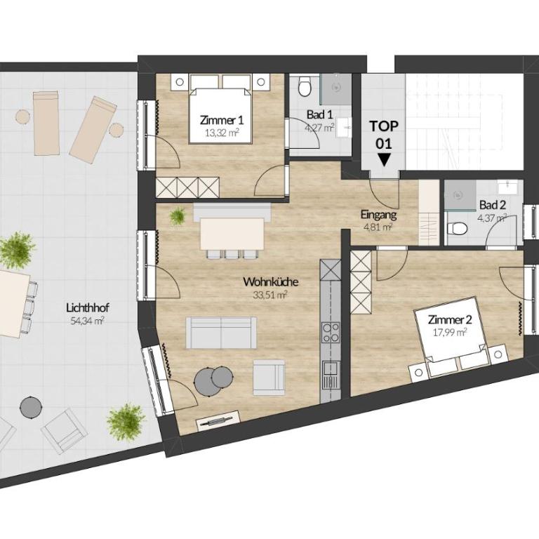 A CASA Turmalin - Apartment mit 2 Schlafzimmern im Untergeschoss - 3